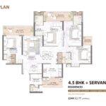 M3M CAPITAL 113 Gurgaon floors plan-4.5 bhk